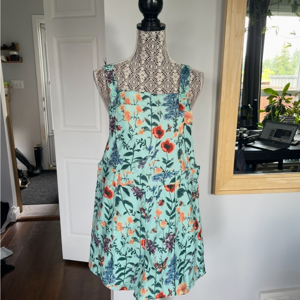 New XL Cider Corduroy Floral Overalls Romper. - Picture 9 of 13